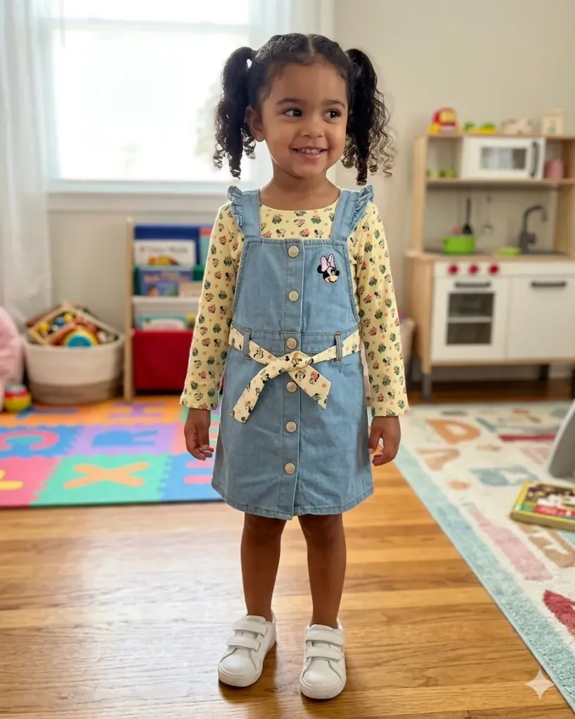 [LELE ' 00018] VESTIDO DOS NIÑA PIEZAS JARDINERA (6-9 meses)