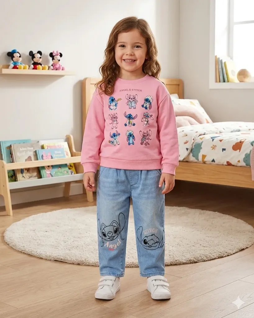 [LELE ' 00030] CONJUNTO NIÑA DOS PIEZAS STITCH (6-9 meses)