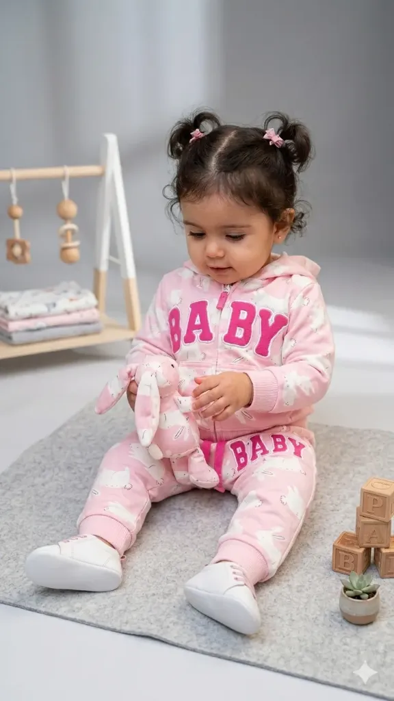 [LELE ' 00053] SUDADERA DOS PIEZAS DE CONEJOS CON CREMALLERA (12-18 meses)