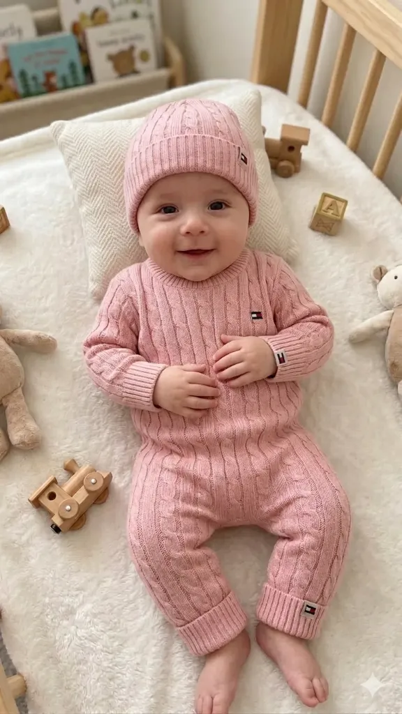 [LELE ' 00119] ENTERIZO MORADO CON GORRO DE HILO (0-3 meses)